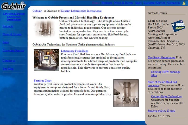 Gublair Laboratories Website